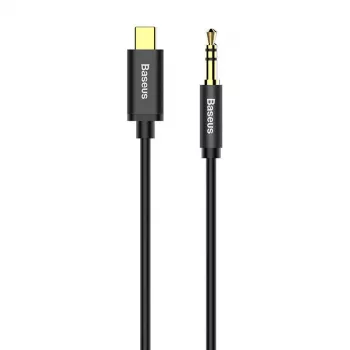 Baseus Yiven audiokabel USB-C naar minijack 3,5 mm, 1,2 m (zwart)
