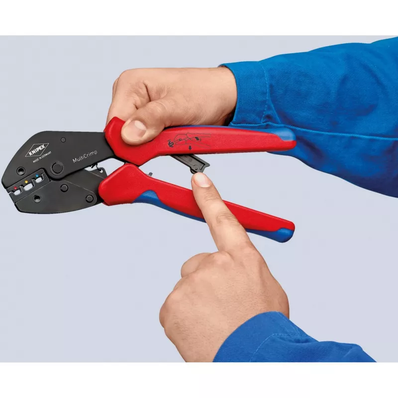 Knipex 97 33 02 kabelkrimptang krimpgereedschap blauw, rood