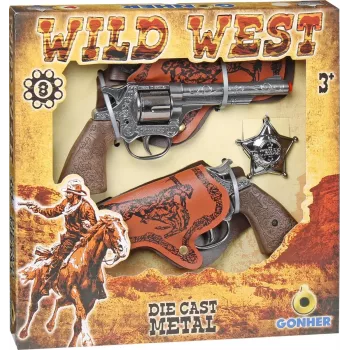Revolver 8-schots 2 stuks + badge GONHER 158/0 Pulio