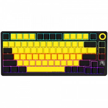 Draadloos mechanisch gaming-toetsenbord LORGAR KBP7075W — zwart/geel, EN-layout