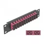 Glasvezel patchpaneel DeLOCK 10 inch 12 poorten SC duplex violet 1U zwart