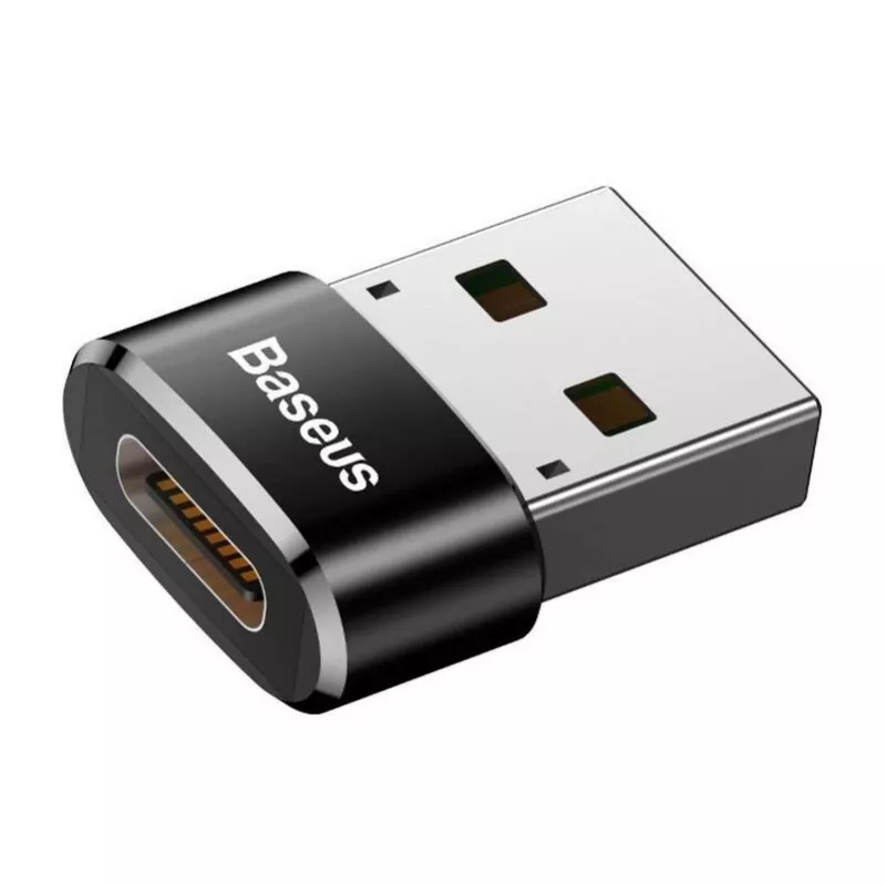 Baseus USB-stekker naar Type-C-bus adapter converter zwart