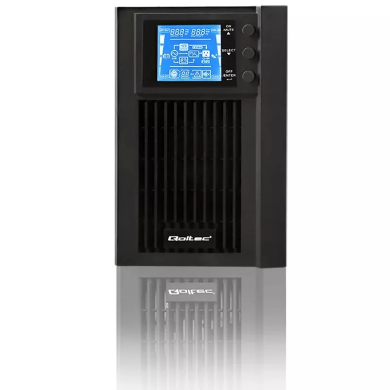 Qoltec 53042 UPS (uninterruptible power supply) dubbelconversie (online) 1 kVA 800 W 2 AC-uitgangen