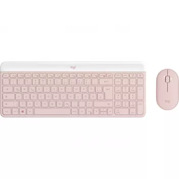 Logitech Slim Wireless Combo MK470 - toetsenbord-muisset - draadloos - 2,4 GHz - QWERTY - rosé (920-011314)