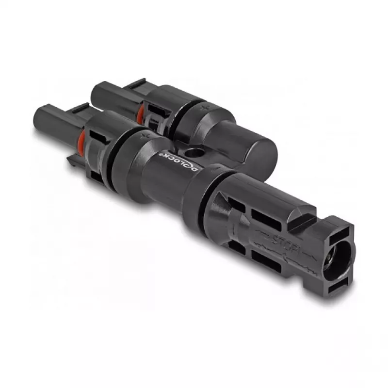 Zonnemodule-stekkerconnector DeLOCK DL4 1 stekker naar 2 bus zwart