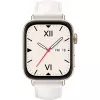 Watch Fit 3 (Solo-B19V), smartwatch goud/wit, leren bandje in wit