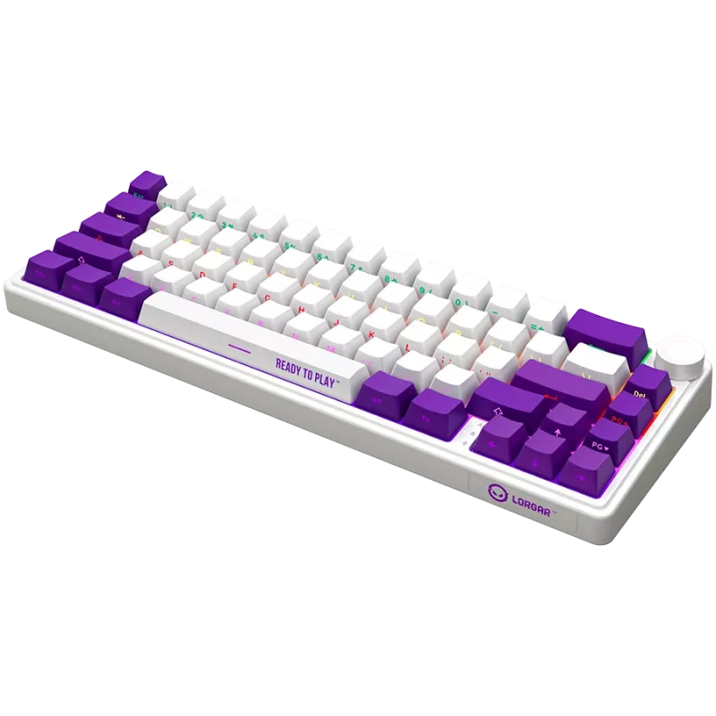 LORGAR KBP70MW, draadloos 65% mechanisch gaming-toetsenbord Pro, wit, EN-layout