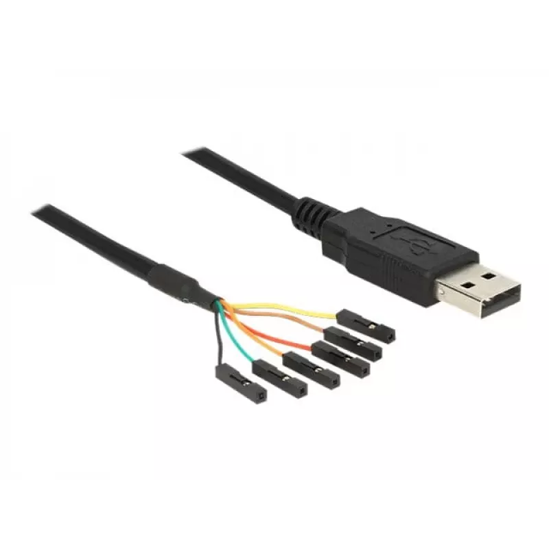 USB-kabel DeLOCK 1,8 m USB2.0-A/TTL 6-polig zwart