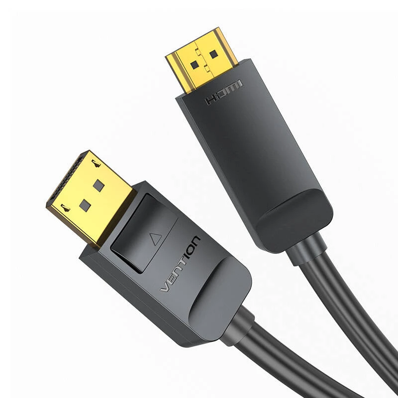 DisplayPort-naar-HDMI-kabeladapter Vention HAGBH, 2 m, zwart, 7 mm diameter