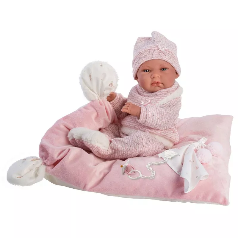 Pop 73860 babypop Nica op roze deken 38 cm Llorens