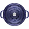 Gietijzeren cocotte Staub 26 cm rond, donkerblauw