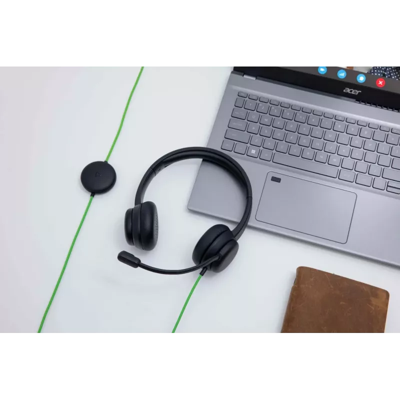 Bedrade conferentieheadset Acer GP.HDS11.01N — supra-aural, 2 m kabel, 20–20000 Hz, 160 g, zwart