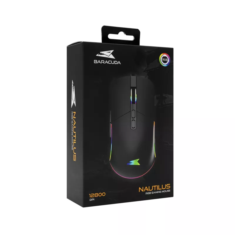 Muis Baracuda BGM-011 Nautilus zwart RGB USB