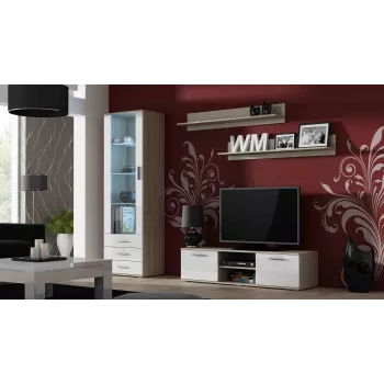 Cama tv-standaard SOHO 140 Sonoma eiken/wit glanzend