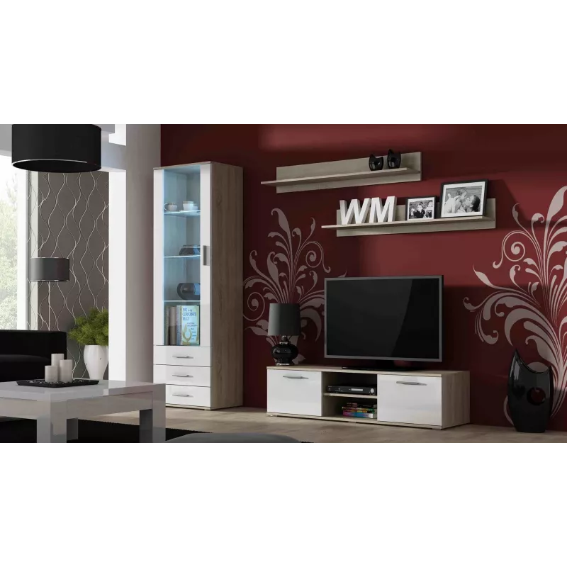 Cama tv-standaard SOHO 140 Sonoma eiken/wit glanzend