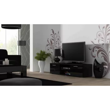Cama tv-standaard SOHO 140 zwart/zwart glanzend