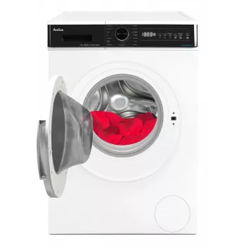 Vrijstaande wasmachine AMICA WA3S712BLiSHB, 7 kg, 1200 t/min, 2100 W, LED-display, zwarte deur