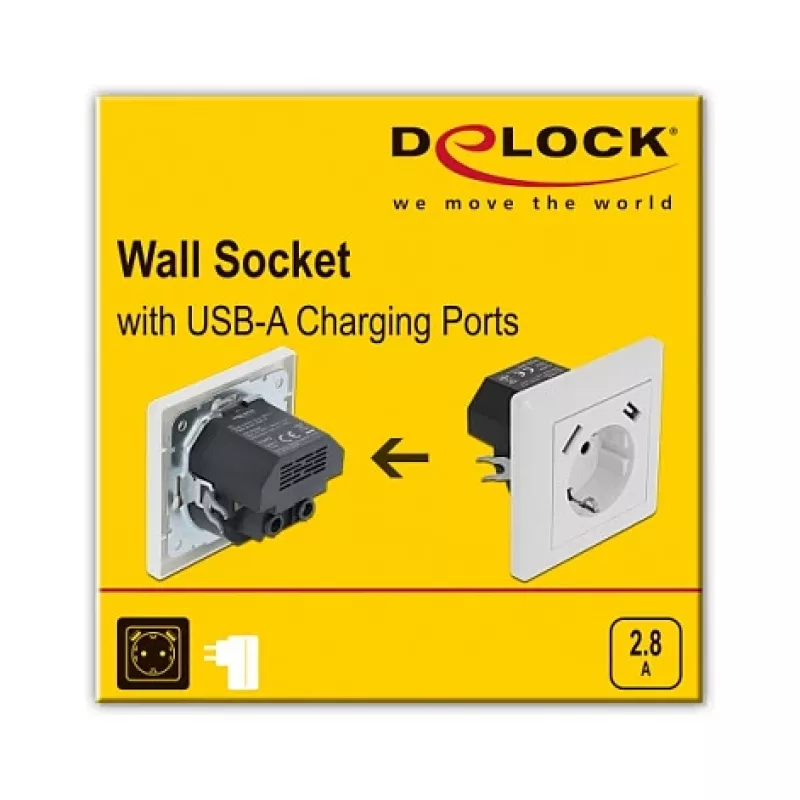 Stopcontact 2 x USB + CEE 7/3 DeLOCK 11473