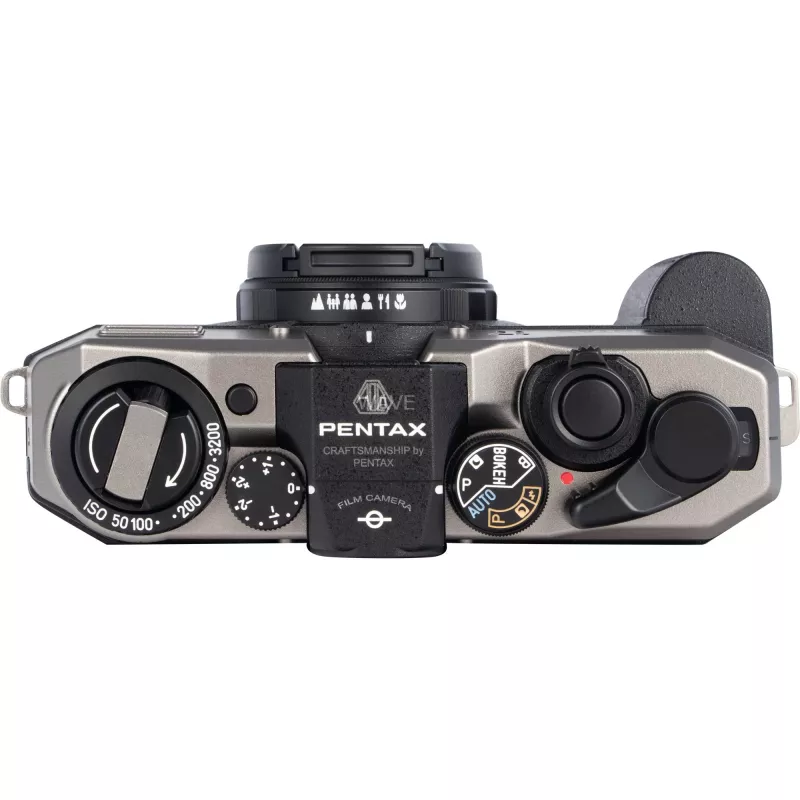 Pentax 17 filmcamera, zwart/zilver