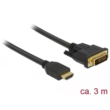 Videokabel-adapter DeLOCK 85655 3m HDMI type A DVI zwart