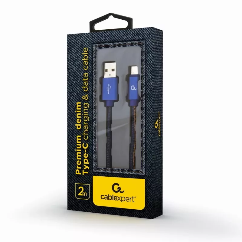 USB 2.0-kabel GEMBIRD USB A naar USB C 2 m, 0,48 Gbit/s, 2,1 A, blauw