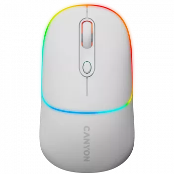 Canyon MW-22 CNS-CMSW22SW muis – 2-in-1 Bluetooth/2,4 GHz – optisch – 800/1200/1600 DPI – 4 toetsen – RGB-verlichting – oplaadbaar – sneeuwwit