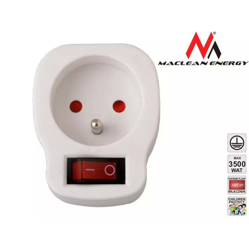 Stopcontact MACLEAN AC-stopcontact MCE13 met schakelaar