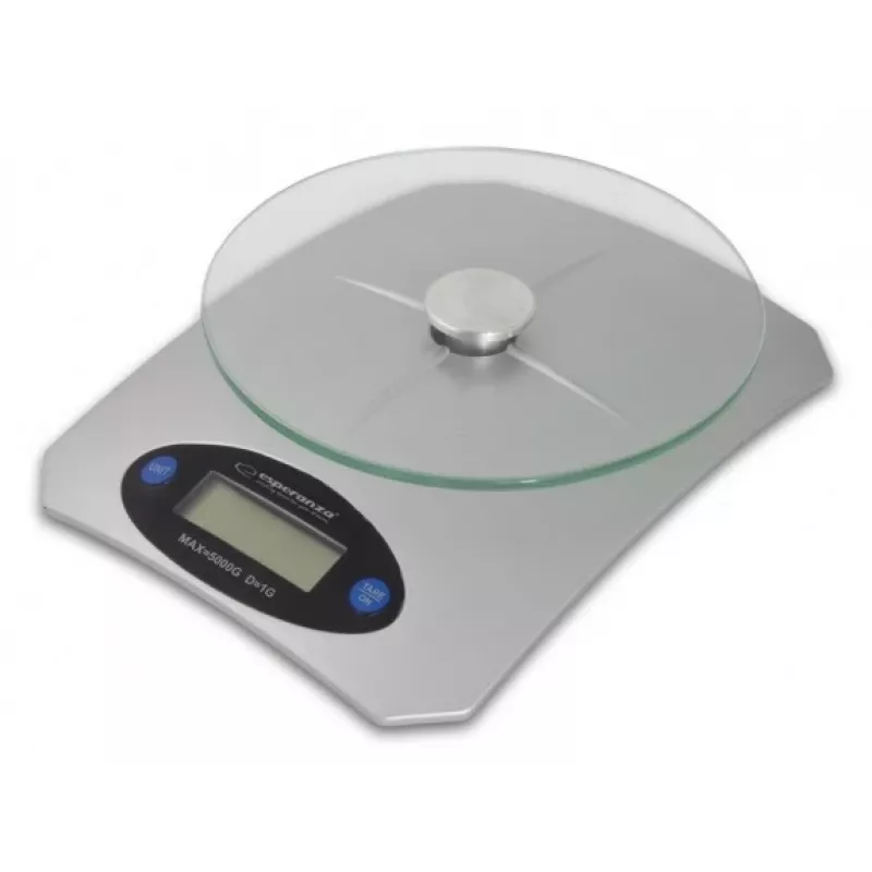 Elektronische keukenweegschaal ESPERANZA Avocado grijs — 5 kg capaciteit, bamboeplatform, eenheden g/lb/oz