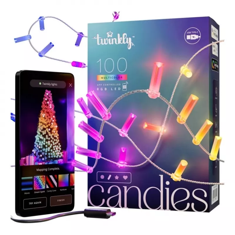 Twinkly Candies LED-kerstboomkaarsen TWKC100RGB-T 6 m kaarsvorm