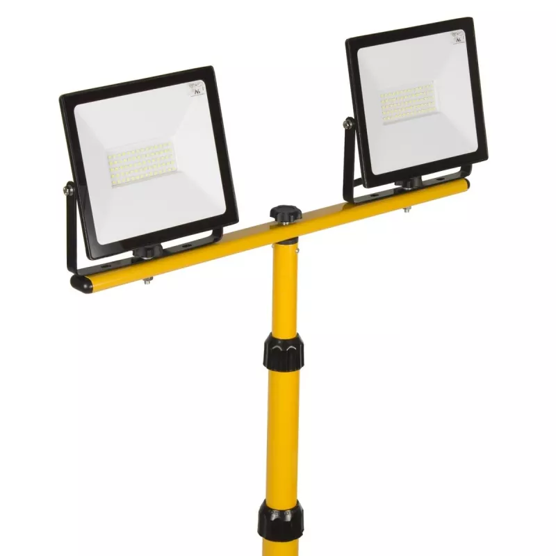 Statiev MACLEAN MCE583 in hoogte verstelbaar voor schijnwerpers, metalen frame, geel