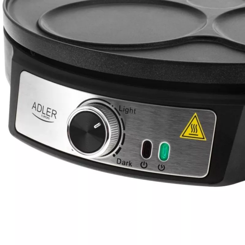 Adler AD 3093 2-in-1 dubbelzijdige elektrische crêpemaker, 1600 W, zwart