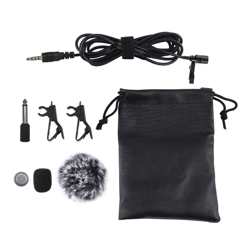Microfoon met clip PULUZ 3,5mm jack 6m