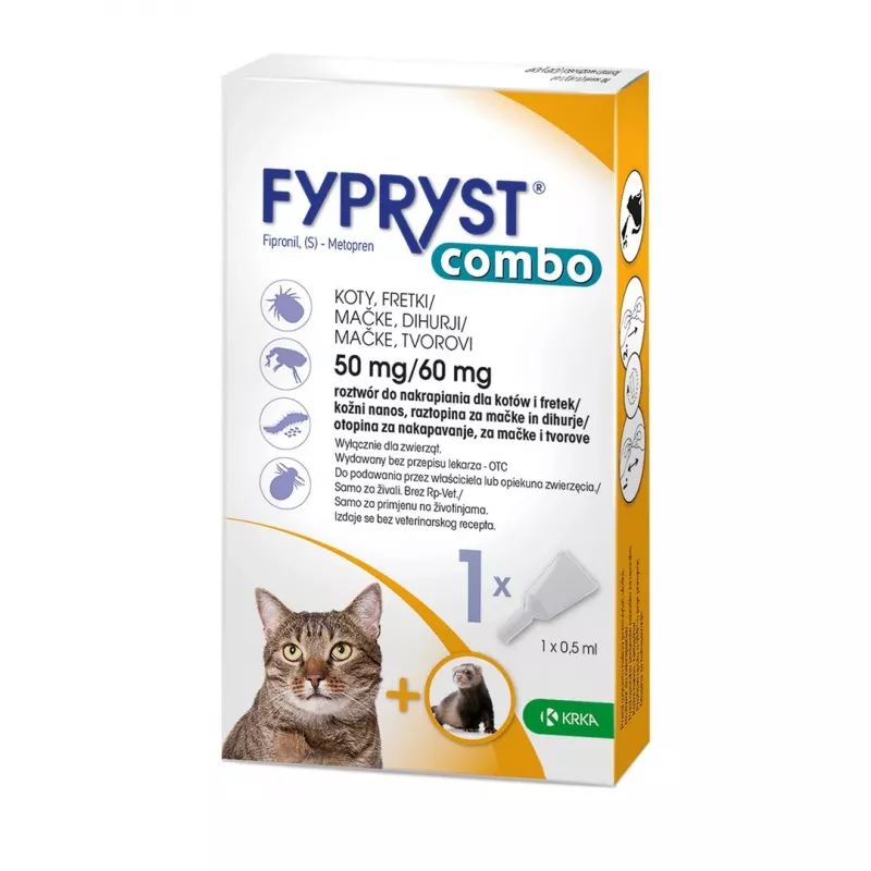 FYPRYST Combo 50/60mg - druppels tegen vlooien en teken voor katten – 1x0,5ml