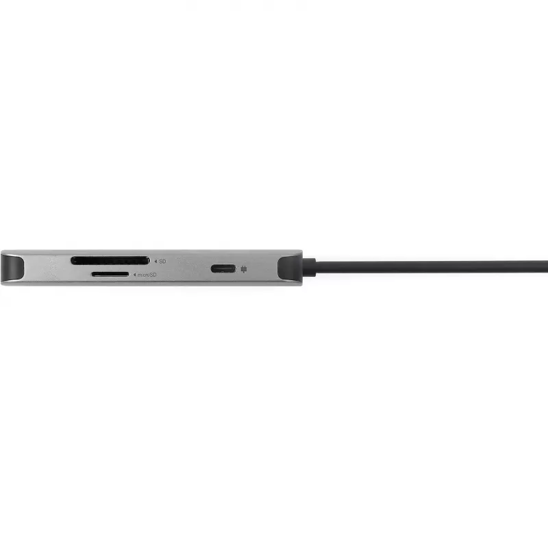 Acer HP.DSCAB.018 7-in-1 USB-C-dongle, 3x USB-A 5 Gb/s, HDMI 4K 60 Hz, SD/microSD, 100 W PD, zilver