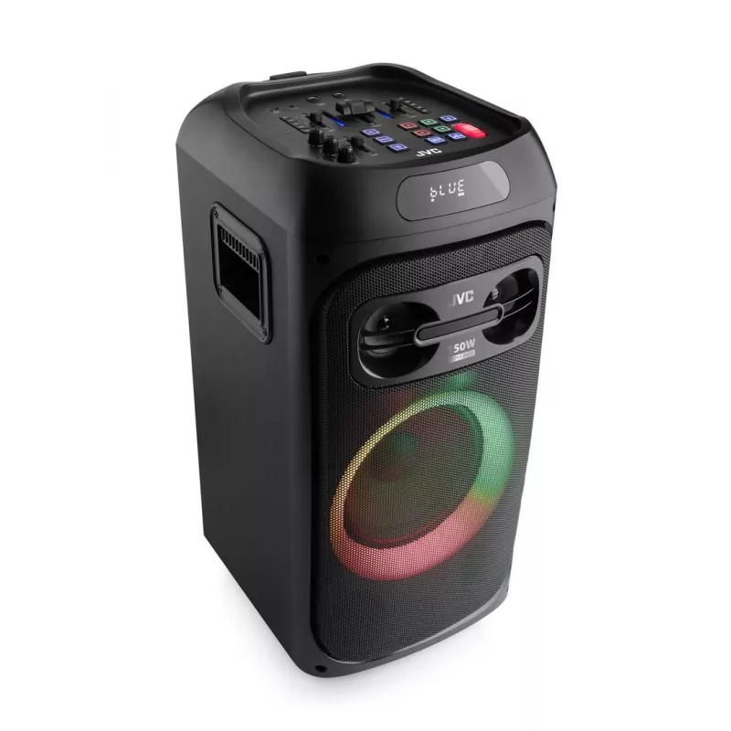Partyluidspreker JVC XS-EP514B — stereo draagbare luidspreker, 150W RMS, Bluetooth 5.0, TWS, 4000mAh batterij, karaoke, FM, zwart