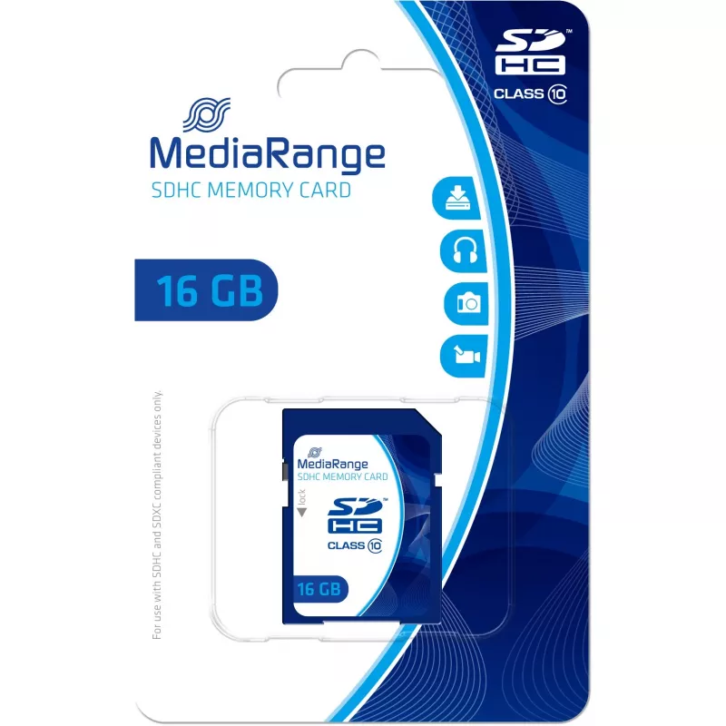 Geheugenkaart MediaRange 16GB SDHC Class 10 MR963