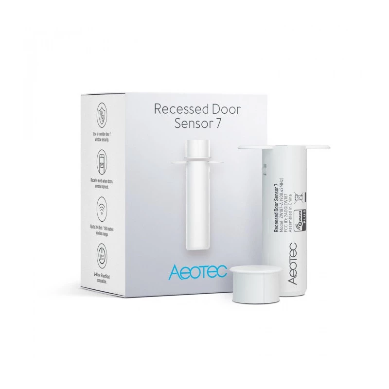Inbouwdeursensor AEOTEC Recessed Door Sensor 7 Z-Wave Plus V2 Wit — verzonken contactsensor voor deuren/kozijnen