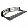 DeLOCK 19 inch Keystone patchpanel 48 poorten met trekontlasting 2U haaks zwart