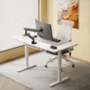 In hoogte verstelbaar bureau Up Up Bjorn wit, tafelblad L wit