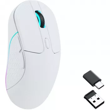 Gaming-muis Keychron M3 rechtshandig RF draadloos + Bluetooth optisch 26000 DPI wit