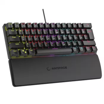 Mechanisch toetsenbord RAMPAGE PLOWER K60 met blue-switches en RGB-achtergrondverlichting