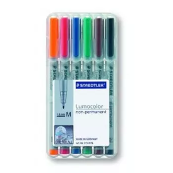 Marker Staedtler 315 WP6 zwart blauw bruin groen oranje rood