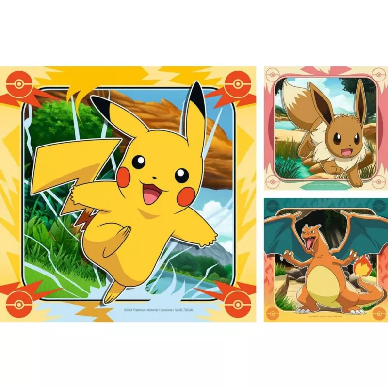 Puzzel Ravensburger Pikachu, Charizard en Eevee — 147 stukjes, vanaf 5 jaar, 210 × ? mm