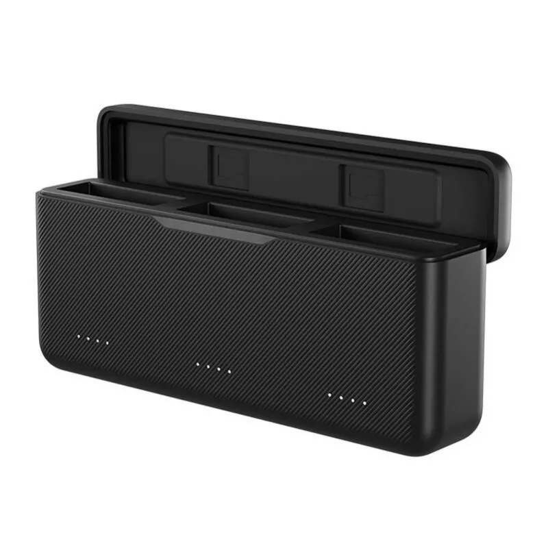 Driekanaals oplader Telesin S0-BCG-02-TIS voor DJI Action4/3/5pro — laadstation voor 3 accu's