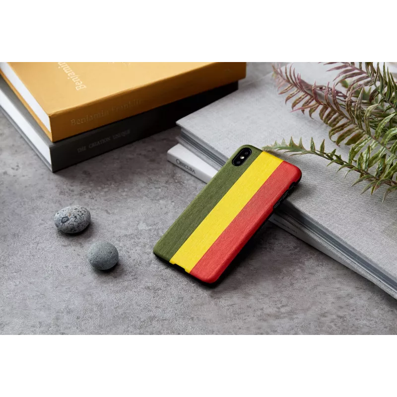 Smartphonehoes man and wood voor iPhone XS Max – model reggae, zwart