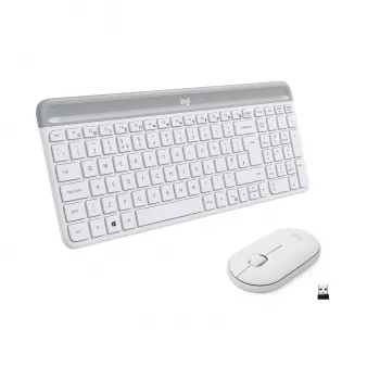 Logitech Slim Wireless Combo MK470 - toetsenbord-muisset - draadloos - 2,4 GHz - Spaans - off-white (920-009199)