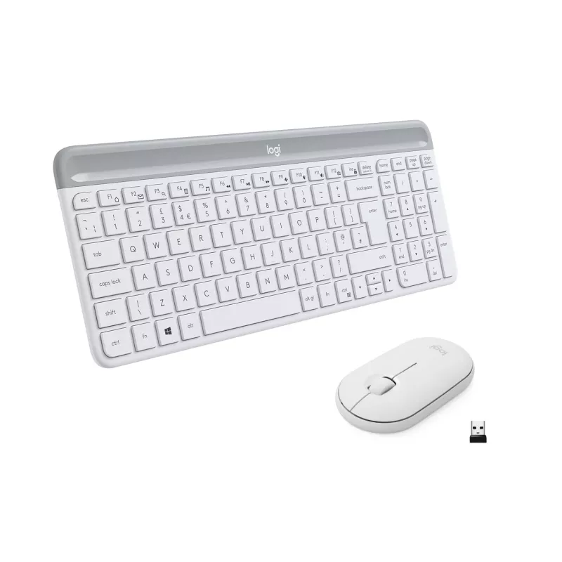 Logitech Slim Wireless Combo MK470 - toetsenbord-muisset - draadloos - 2,4 GHz - Spaans - off-white (920-009199)