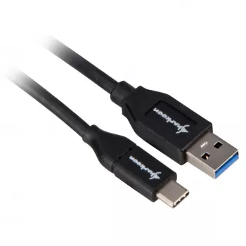 USB 3.2 Gen 2 kabel, USB-A stekker > USB-C stekker (zwart, 0,5 meter)