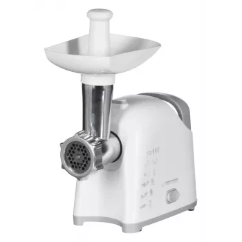 Vleesmolen ESPERANZA EKM033, 2200 W, wit, RVS-mes, achteruitloop, worsthulpstuk, kebbe-opzetstuk