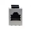 Afgeschermde Cat6 keystone inline-koppelaar 8-delige set, EQUIP — plat model, RJ-45, 17×35,5×24,4 mm, zilver
